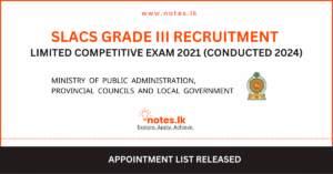 2025 Exam Appointment List for Accountants Service (SLAcS) Limited